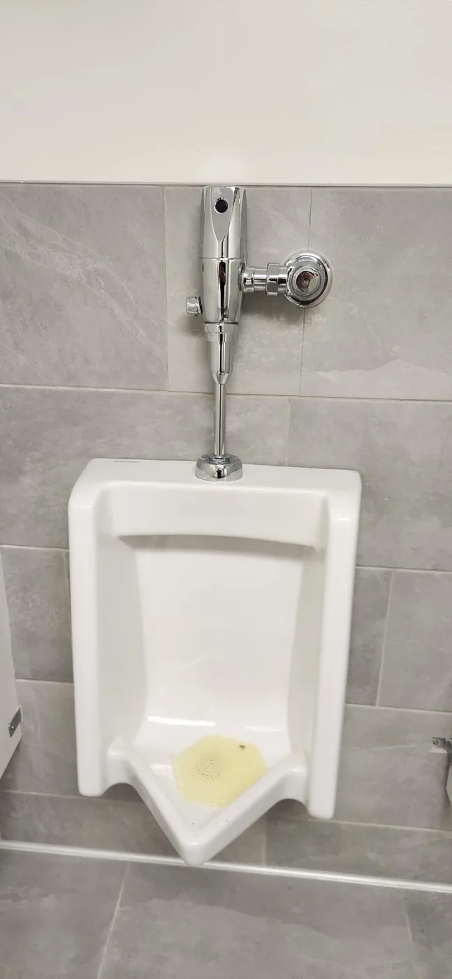 Commercial urinal fixture installation